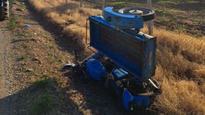 Manisa’nın Salihli ilçesinde sepetli motosikletin devrilmesi sonucu meydana gelen kazada