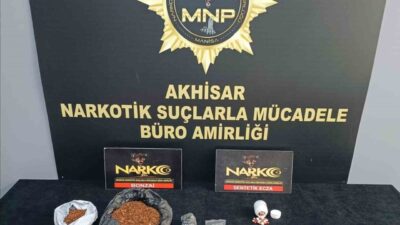 Manisa’nın Akhisar ilçesinde Akhisar Narkotik Suçlarla Mücadele Şube Müdürlüğü ekipleri