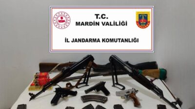 Mardin’de jandarma ekiplerince silah ve mühimmat kaçakçılığına yönelik düzenlenen operasyonda