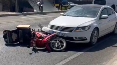 Mardin’in Nusaybin ilçesinde otomobil ile motosikletin çarpışması sonucu meydana gelen