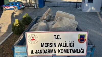Mersin’in Mut ilçesinde jandarma ekiplerince Bizans dönemine ait olduğu değerlendirilen