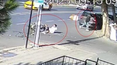 Tekirdağ’ın Çorlu ilçesinde bir motosiklet, dönüş yapan otomobille feci şekilde