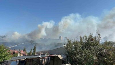 Tekirdağ’ın Çerkezköy ilçesinde otluk alanda çıkan yangın, rüzgarın etkisiyle büyüyerek