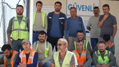 Ankara-Kırıkkale-Delice Otoyolu Işıklar Şantiyesi’nde işten atılan işçiler, maaşlarını alamadıkları gerekçesiyle