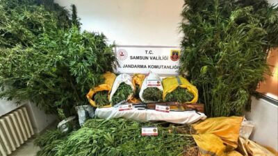 Samsun’da jandarma ekipleri tarafından düzenlenen uyuşturucu operasyonunda 57 kilo 955