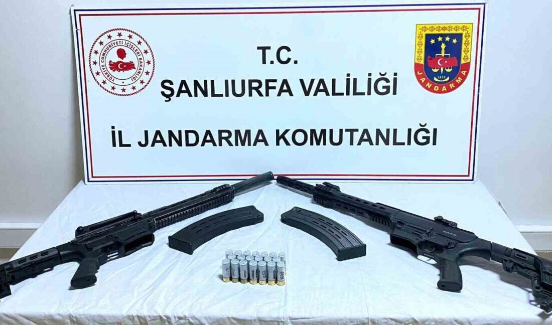 Şanlıurfa’da düzenlenen operasyonda 3 ruhsatsız av tüfeği ve 1 kurusıkı