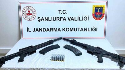 Şanlıurfa’da düzenlenen operasyonda 3 ruhsatsız av tüfeği ve 1 kurusıkı