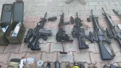 Şanlıurfa’da jandarma tarafından düzenlenen silah kaçakçılığı operasyonunda el bombaları, uzun