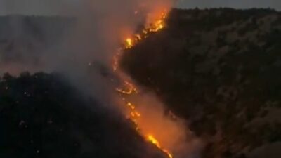 Hakkari’nin Şemdinli ilçesinde ormanlık alanda çıkan yangın korkuya neden olurken,