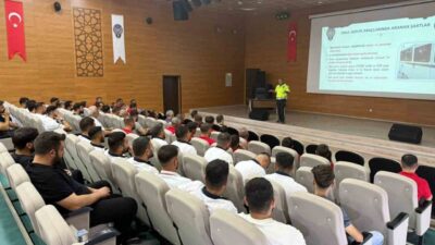 Siirt’te okul servis şoförleri ve rehber personele trafik güvenliği, trafik