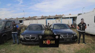 Sinop’ta düzenlenen “change oto” operasyonunda yurt dışından getirilen araçları parçalayıp