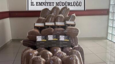 Sinop’ta polis ekiplerince düzenlenen operasyonda 156 kilo kıyılmış tütün ile