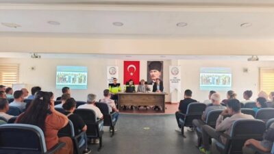 Söke’de öğrenci taşımacılığı yapan servis şoförleri ve rehber personele trafik