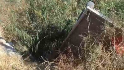 Şanlıurfa’nın Haliliye ilçesinde tahliye kanalına düşen at, itfaiye ekipleri tarafından