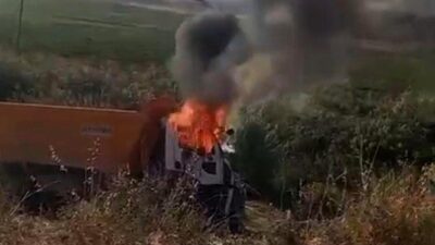 Diyarbakır’ın Çınar ilçesinde devrilen kamyonun sürücüsü yanarak hayatını kaybetti. Edinilen
