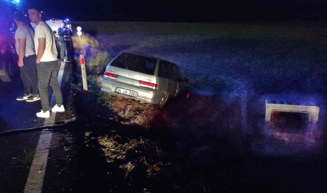 Tekirdağ’ın Çorlu ilçesinde sürücüsünün direksiyon hakimiyetini kaybettiği otomobil, şarampole girdi.