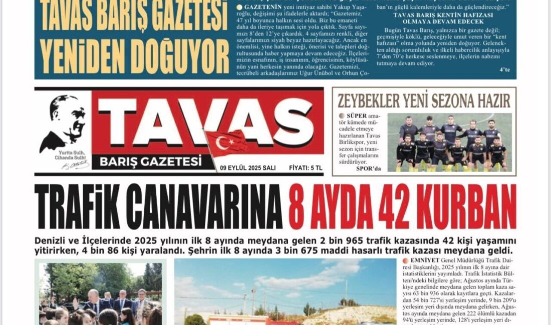 Denizli’nin en köklü yerel basın organlarından Tavas Barış Gazetesi, yarım