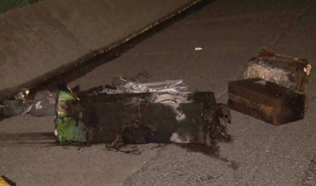 Kuzey Marmara Otoyolu’nda kamyonun lastiği alev aldı. Lastikte başlayan yangın