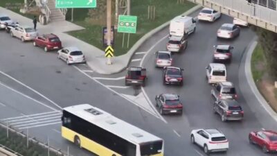 Beykoz Kavacık TEM bağlantısında dron destekli kontrolde, “kaynak yapma” olarak