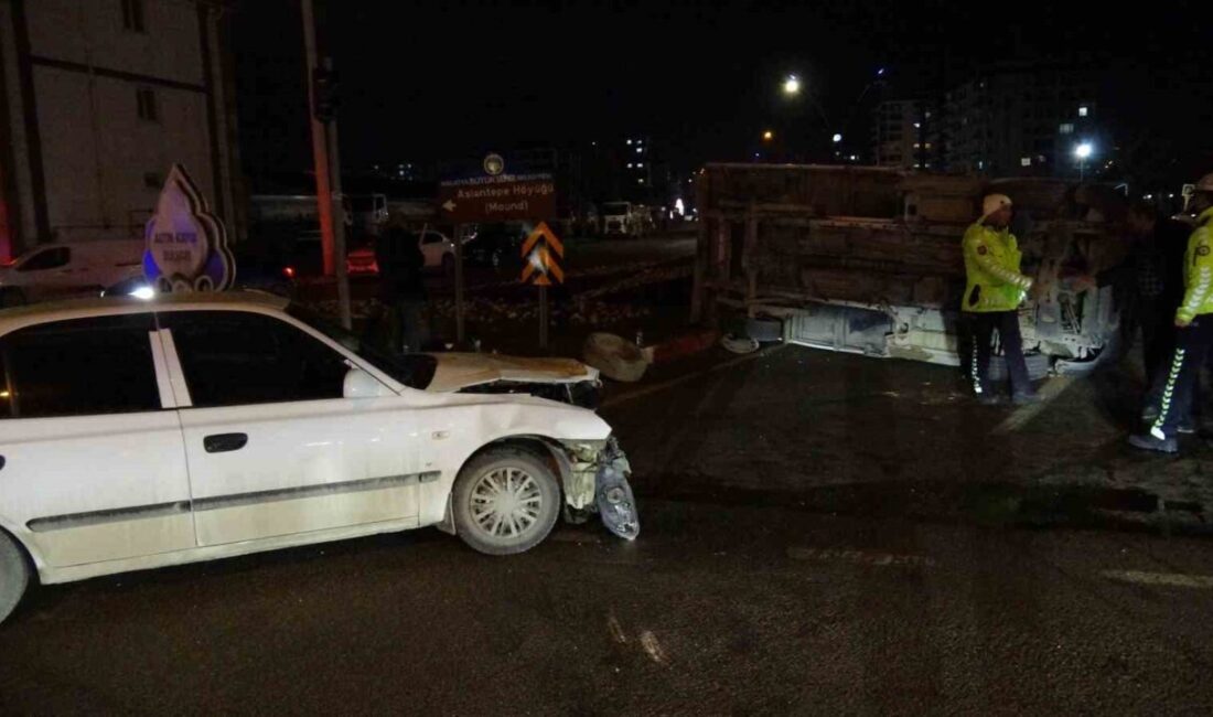 Malatya’da otomobil ile çarpışan kamyonet devrildi. Kazada 1 kişi yaralandı.