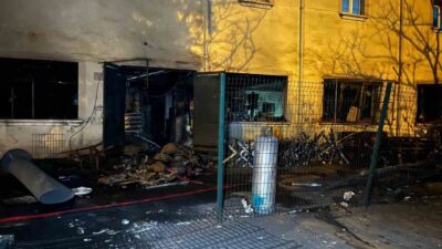 İstanbul Arnavutköy’de metal fabrikasının imalat bölümünde bulunan sanayi tipi tüpte