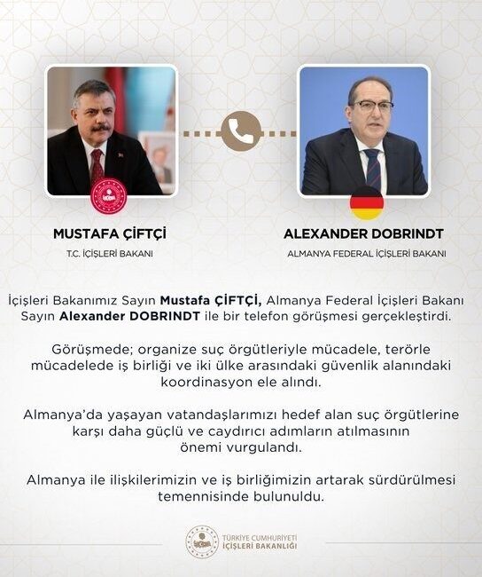 İçişleri Bakanı Mustafa Çiftçi, Almanya Federal İçişleri Bakanı Alexander Dobrindt