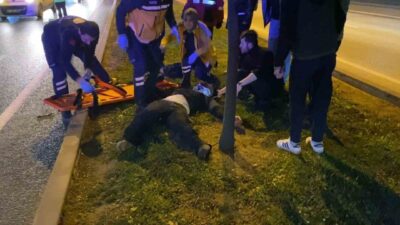 Bursa’nın İnegöl ilçesinde meydana gelen kazada, karşıdan karşıya geçerken karayolu