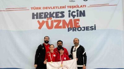 Körfez Gençlerbirliği Spor Kulübü yüzücüleri Zehra Temel ve Poyraz Kaan
