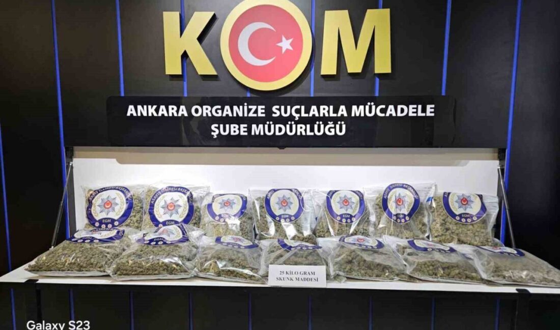 Ankara’da silah kaçakçılığı ihbarına giden ekipler 25 kilogram uyuşturucu maddesi