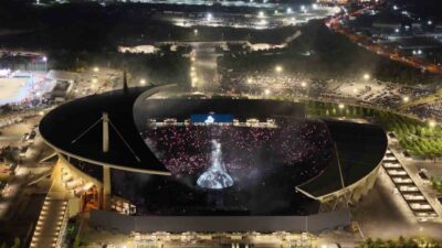 Rap sanatçısı Kanye West’in İstanbul’daki dev konseri, dron kamerasına yansıdı.