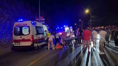 Muğla’nın Bodrum ilçesinde ticari taksinin motosiklete çarpması sonucu meydana gelen