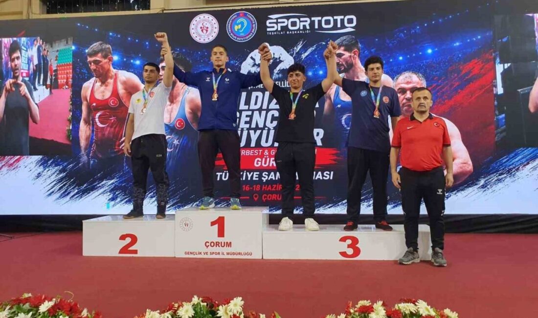 İşitme Engelliler Yıldızlar Türkiye Güreş Şampiyonası’nda mindere çıkan Denizlili sporcu