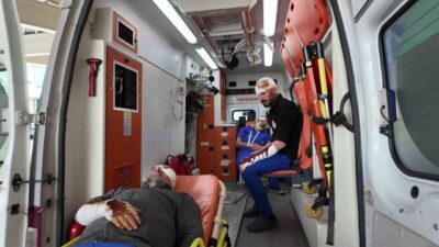 Erzurum Şehir Hastanesi’nde düzenlenen kırmızı kodlu deprem ve yangın tatbikatı