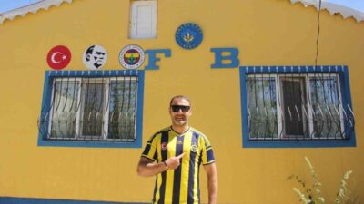 Sivas’ta yaşayan bir Fenerbahçe taraftarı evinin dış cephesini sarı ve