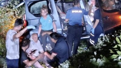 Samsun’da kontrolden çıkan hafif ticari aracın yaklaşık 40 metrelik şarampole