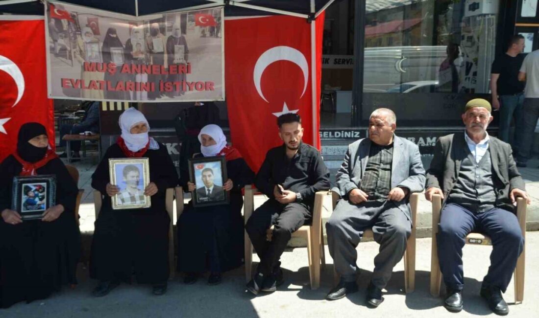 Muş’ta çocuklarının terör örgütü PKK tarafından kaçırıldığını belirten ailelerin DEM