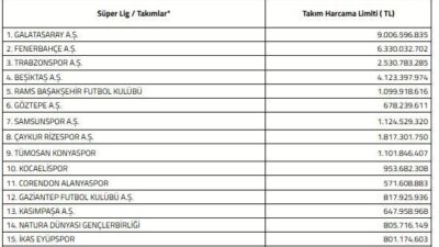 Türkiye Futbol Federasyonu (TFF), Trendyol Süper Lig’de yer alan kulüplerin