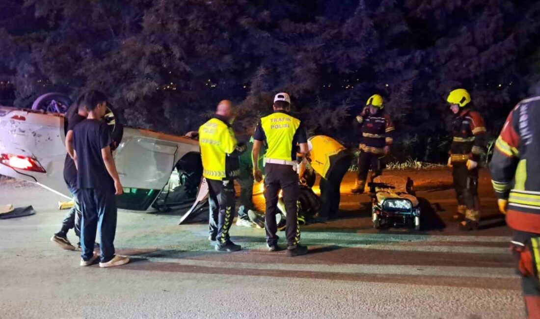 Balıkesir’de hız yapan araç sürücüsü kontrolünü kaybederek, takla attı. Araçta