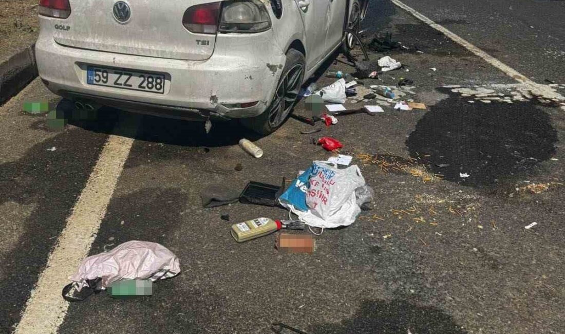 Tekirdağ’da refüje çarpan otomobilin devrildiği kazada nişanlı çift yaralandı. Kaza,