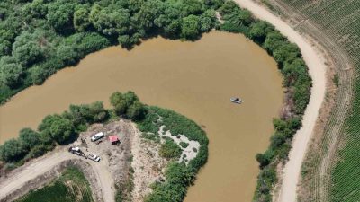 Aydın’ın İncirliova ilçesinde serinlemek amacıyla Büyük Menderes Nehri’ne girdikten sonra