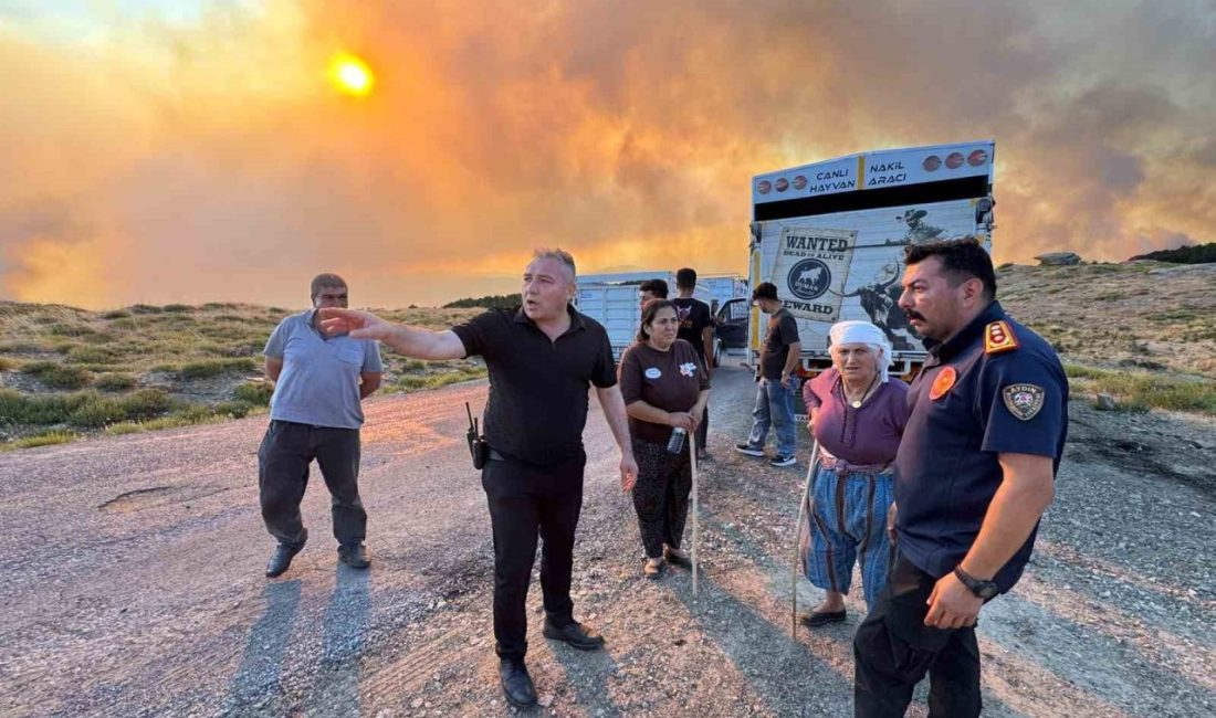 Aydın’ın Çine ilçesindeki yangında yayla evinde hayvanları ile mahsur kalan