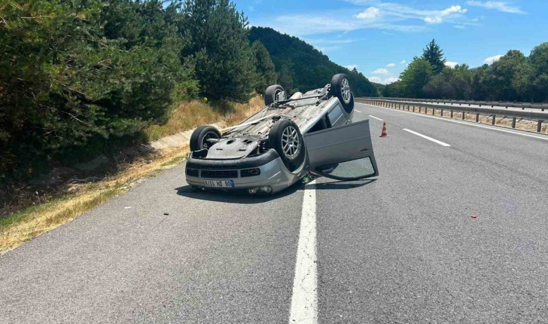 Bilecik’te kontrolden çıkan otomobilin takla atması sonucu meydana gelen trafik