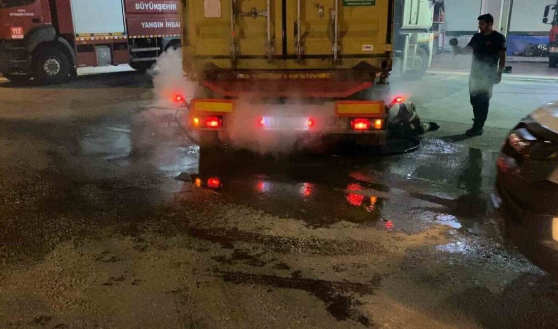 Bursa’nın İnegöl ilçesinde seyir halindeki tırın arka lastiğinin patlaması sonucu