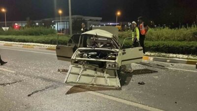 Sivas’ta kontrolden çıkan otomobilin karşı şeride geçerek takla attığı kazada