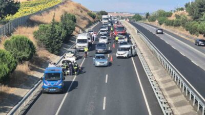 Tekirdağ-İstanbul kara yolunda 7 aracın karıştığı zincirleme trafik kazasında 1
