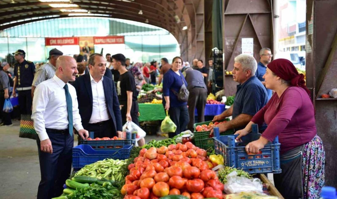 Aydın Valisi Dr. Osman Varol, Çine ilçesinde kurulan halk pazarını