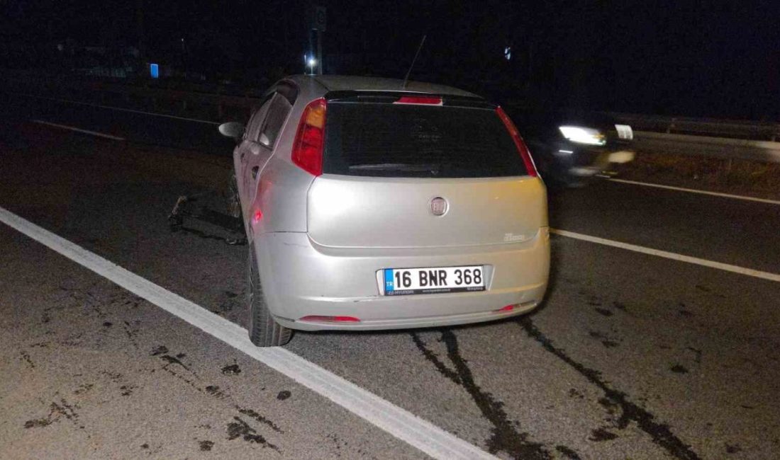 Yalova-Bursa karayolu Orhangazi Süpürgelik Mevkiinde meydana gelen trafik kazasında kontrolden