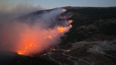 Aydın’ın Çine ilçesindeki orman yangınında alevlerin arasında kalarak yaralanan şahıs