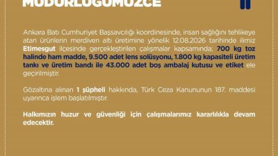 Ankara Emniyet Müdürlüğünce merdiven altı üretime karşı yapılan operasyonda 1