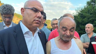 Giresun’un Görele ilçesinde şiddetli yağışın ardından derenin taşması sonucu sel